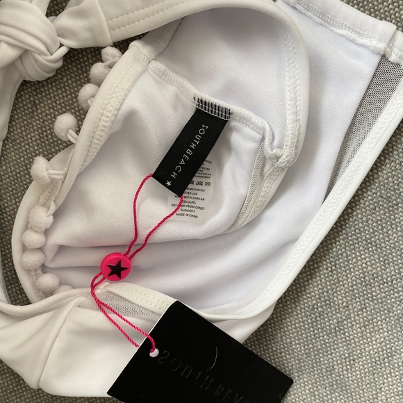 ASOS South Beach Pom Pom Trim Halter Bikini Top - Picture 8 of 9